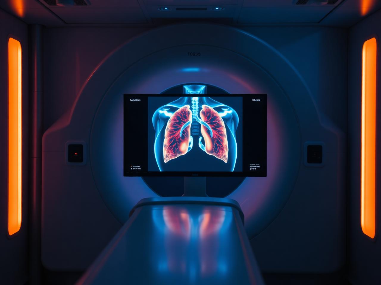 Low-dose chest CT scan being performed