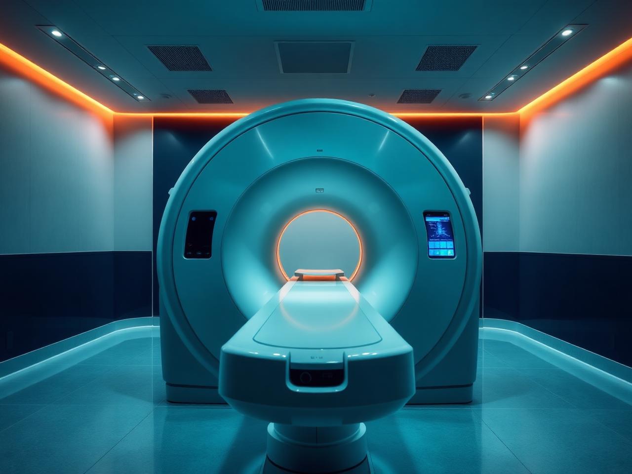 A 3 Tesla MRI scanner prepared for a patient exam at Lucent Medical Imaging