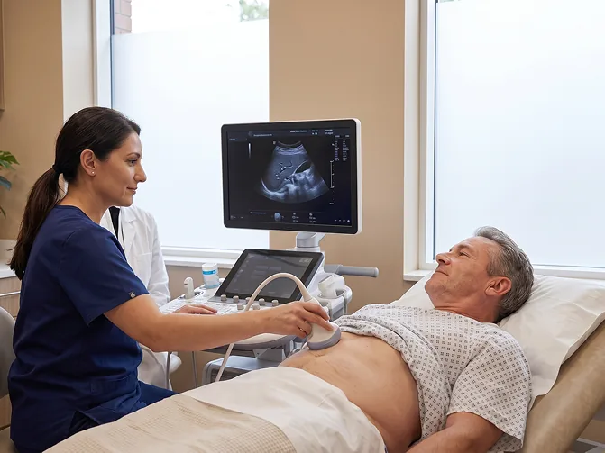 Abdominal ultrasound Glendale exam at Lucent Medical Imaging showing liver and gallbladder images